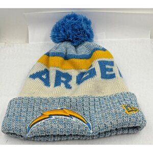 NFL New Era Los Angeles Chargers Knit Beanie Pom Hat Blue Yellow Winter Cap